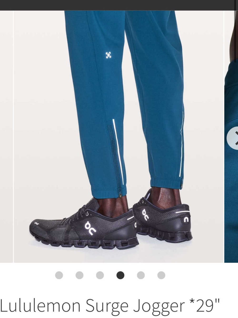 Lululemon Mens Surge Jogger 29” Large Poseidon Blue Reflector Ankle Zip Pockets